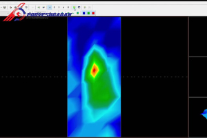 تصویر اسکن حاصل از ضایعات فلزی کم حجم و سطحی در ویژوالایزر توسط اسکنر گرادیومتر