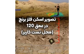 محل تست کاربر شامل فلز برنج در عمق 120 سانت در ویژوالایزر